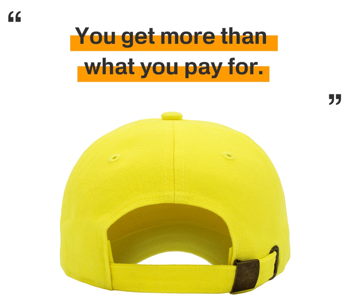 Yellow Low Profile Baseball Caps Back View